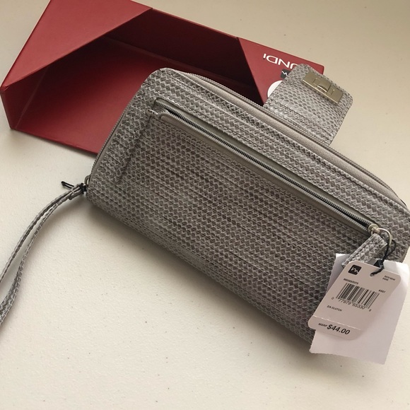 NWT MUNDI Gray/Silver Womens Clutch - Picture 8 of 9
